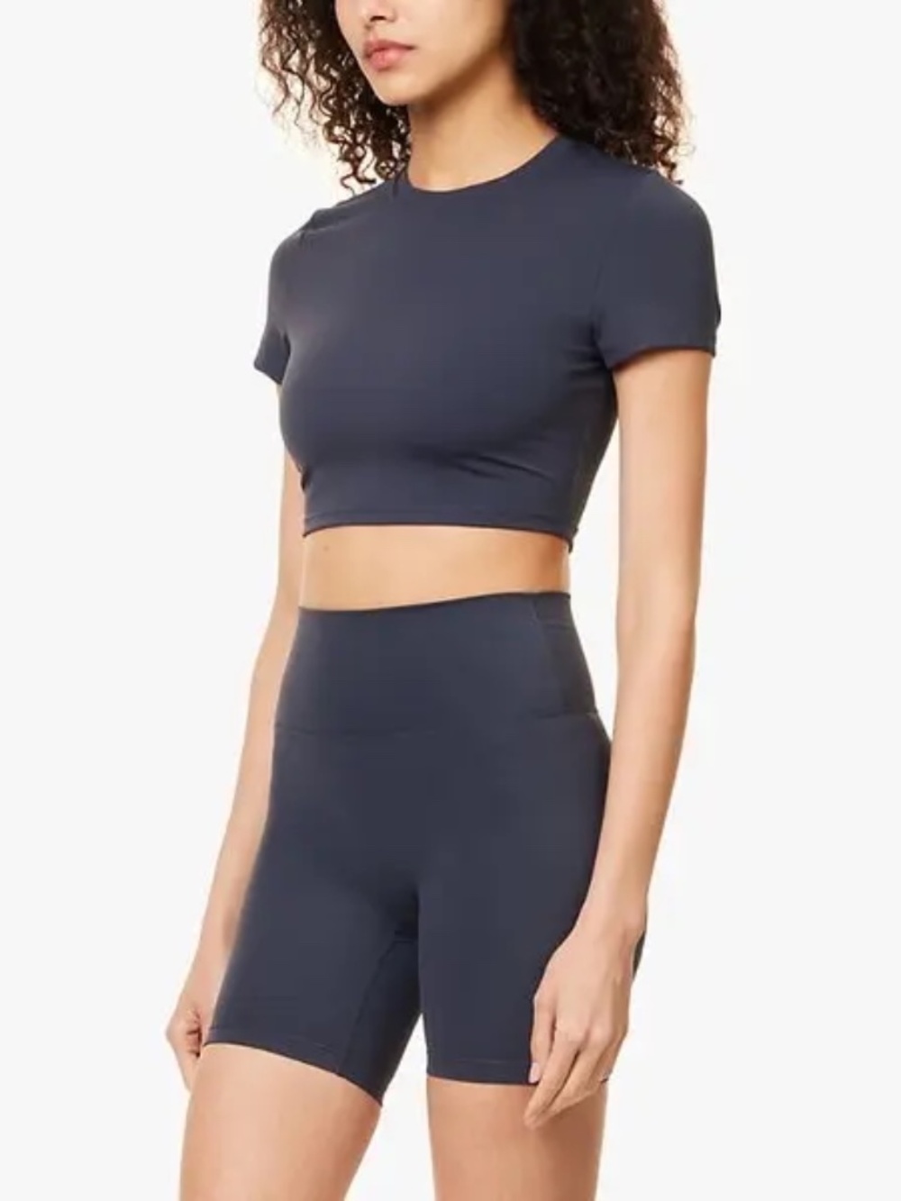 NWT Adanola Short Sleeve Crop Top - Midnight Blue